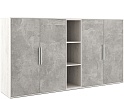 Офисный шкаф средний 4 створки, с нишей
