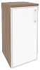 Офисный шкаф низкий узкий лев./прав. (1 низкий фасад белое стекло в раме)