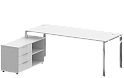 Стол руководителя с опорной тумбой (левый)