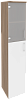 Офисный шкаф высокий узкий лев./прав. (1 средний фасад ЛДСП + 1 низкий фасад стекло)