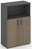 Офисный шкаф средний широкий (2 низких фасада, задняя стенка ЛДСП)